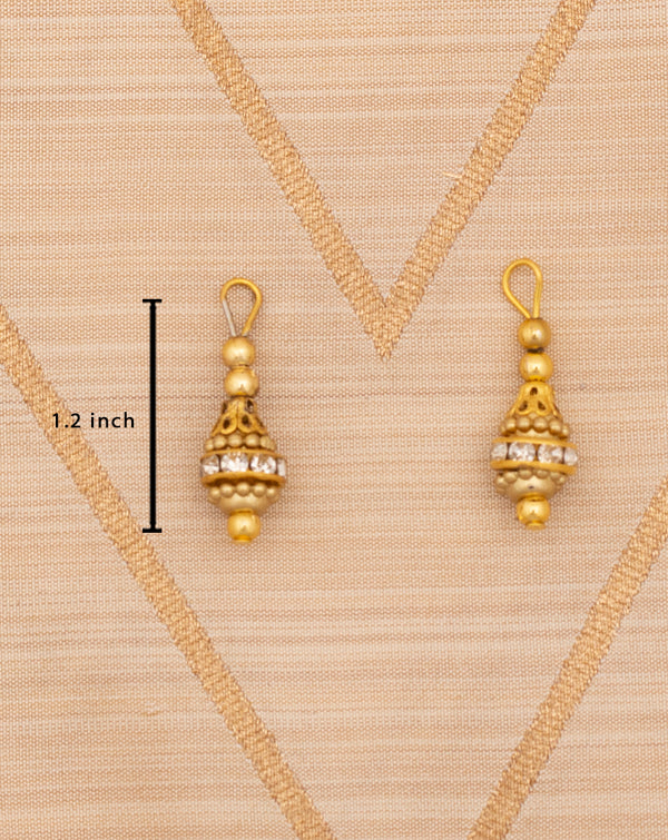 Designer golden bead drop WITH RHINESTONE small tassel