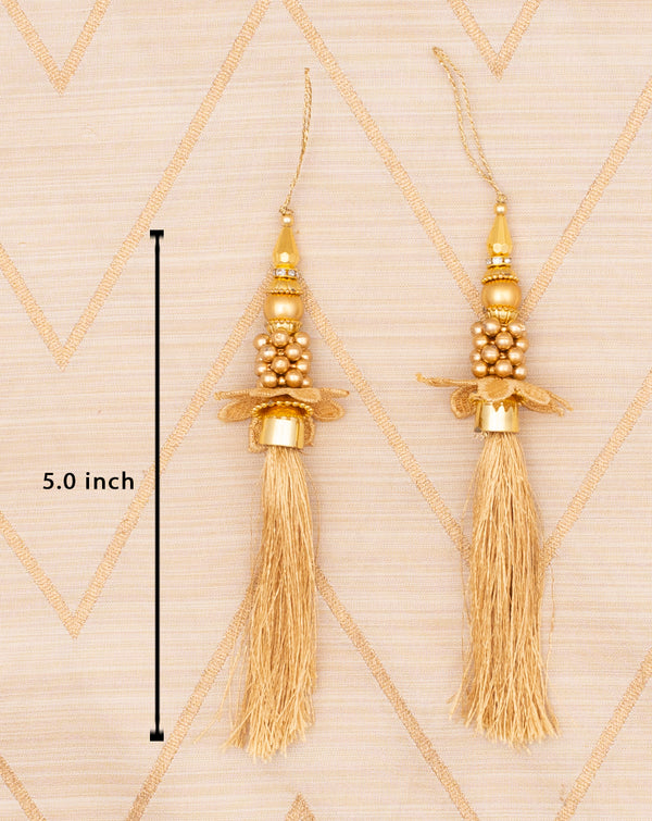 Designer tassel with fringe thread-Light Golden