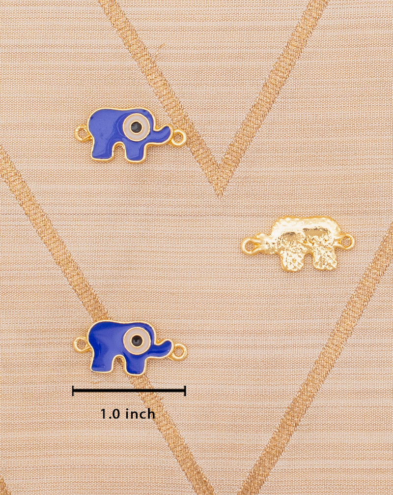Premium elephant shape metal charm-Blue