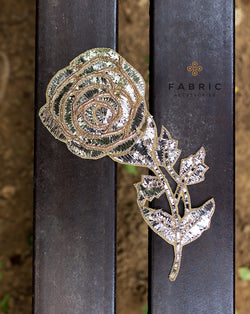 Rose Flower design Mukaish/Badla work Hand Work Patch