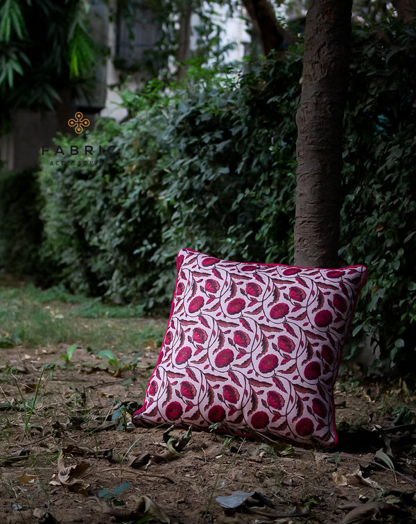 Pink Flower Cushion Cover