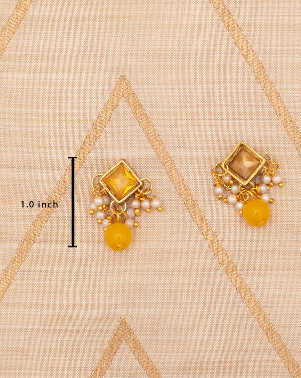 Designer crystal and bead tassel-Yellow