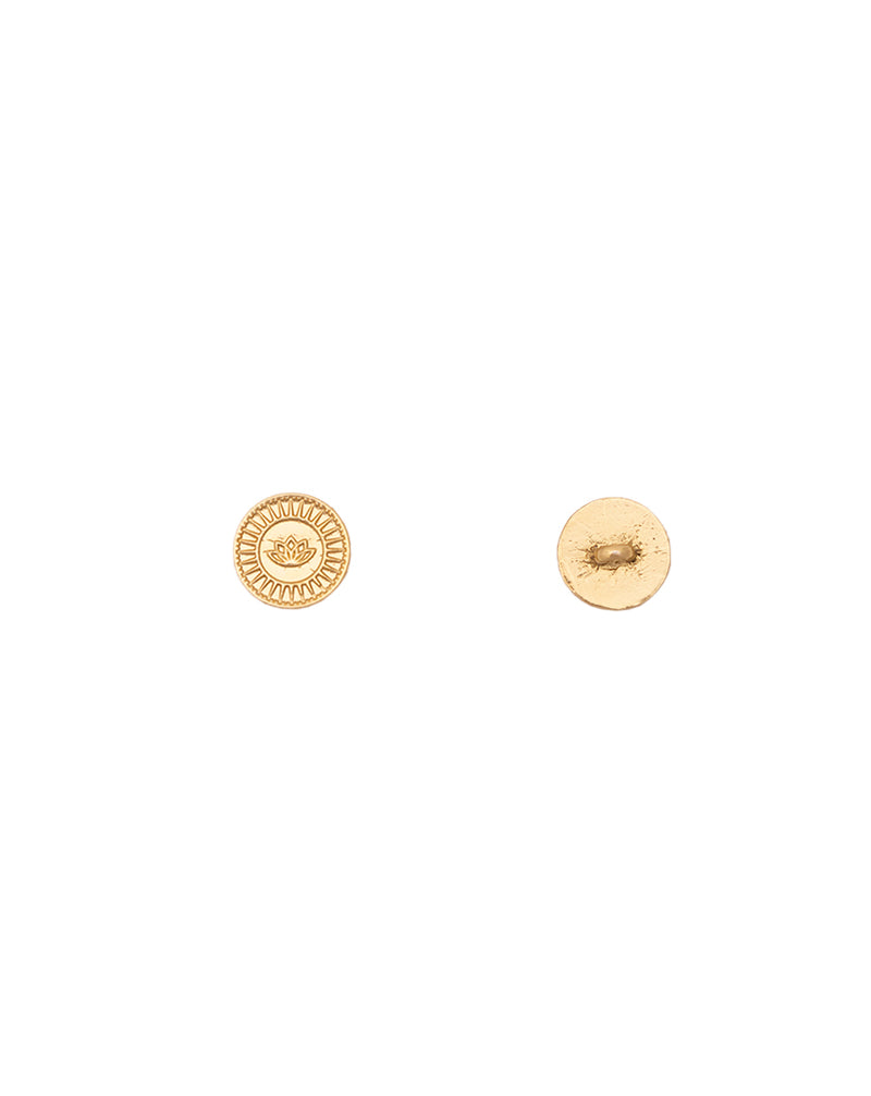 Designer Unisex metal buttons in lotus design-Water Gold