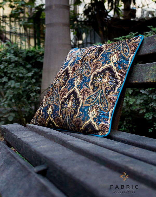 Blue Designer Paisley Cushion Cover
