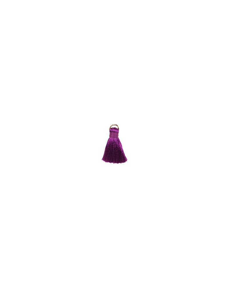 Handmade small thread tassel with rings tassel/ latkan-Purple