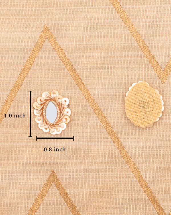 Handmade designer mirror work patch-Rose Gold