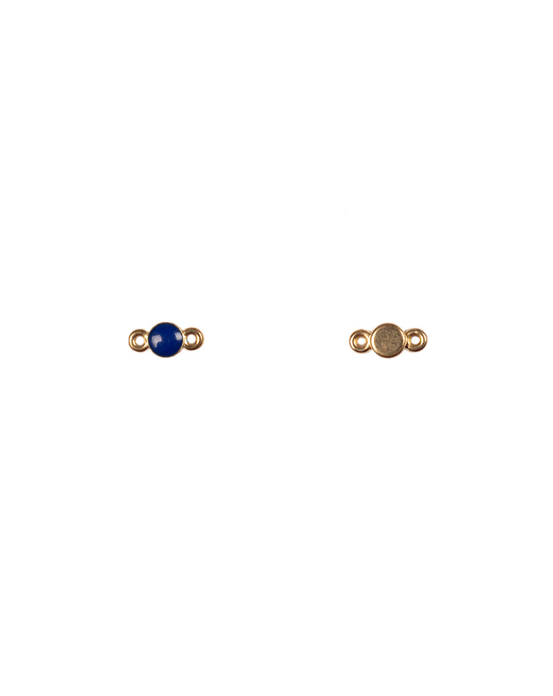 Plastic enamel fill kundan both side connector stone for embroidery, crafts and jewellery making-Navy Blue