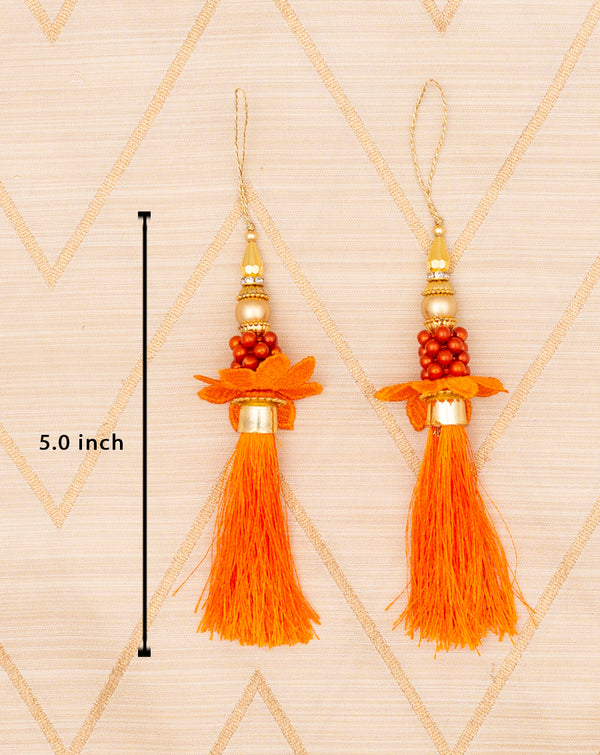 Designer tassel with fringe thread-Orange