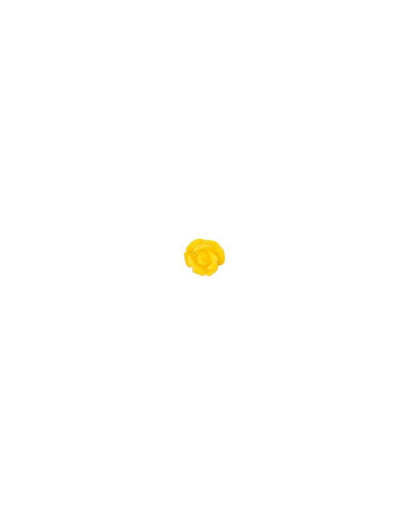 Plastic small round rose flat base button-Yellow