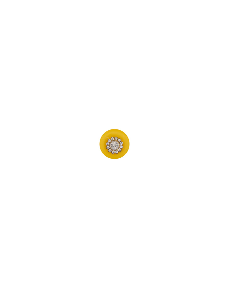 Round Button with rhinestones inserts-Yellow