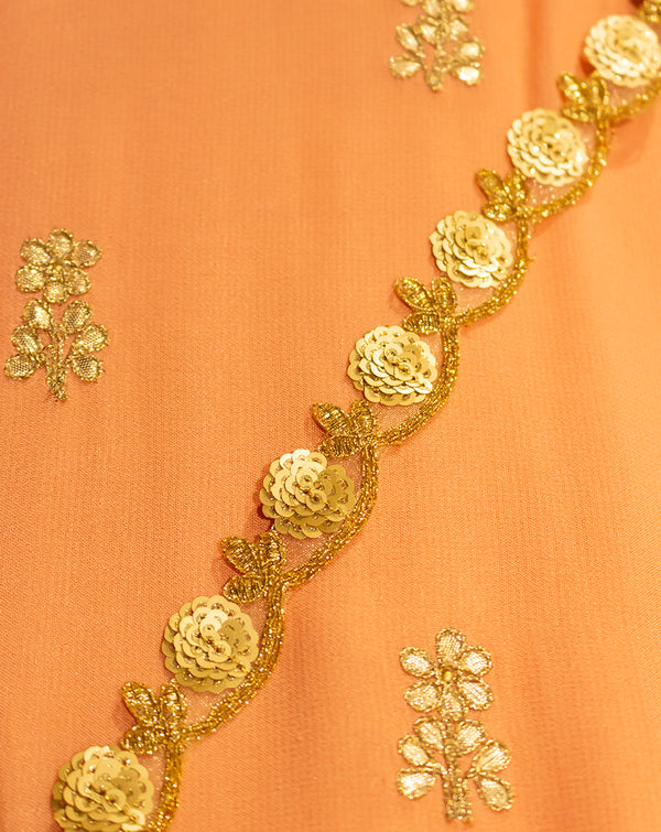 Designer embellished scallop & flower Embroidery Lace