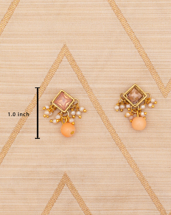 Designer crystal and bead tassel-Peach