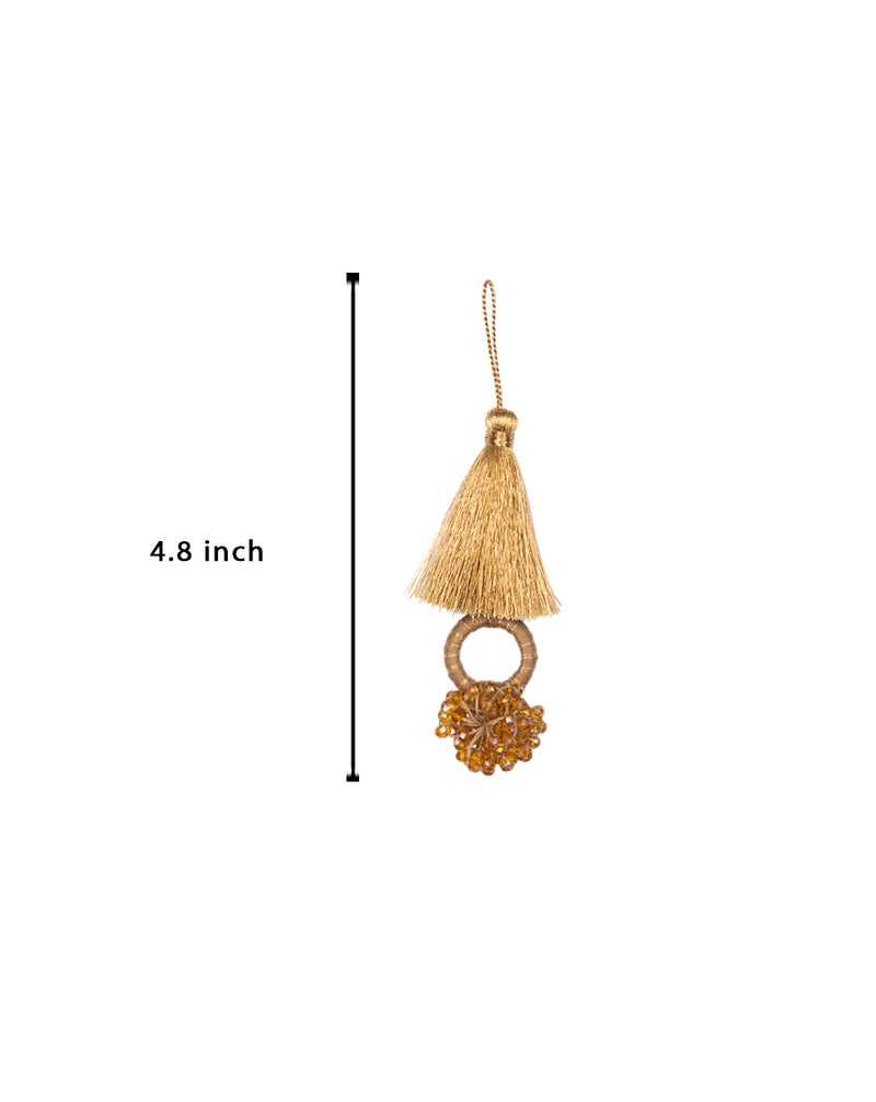 Hanging crystal beads tassel-Golden