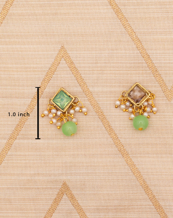 Designer crystal and bead tassel-Green