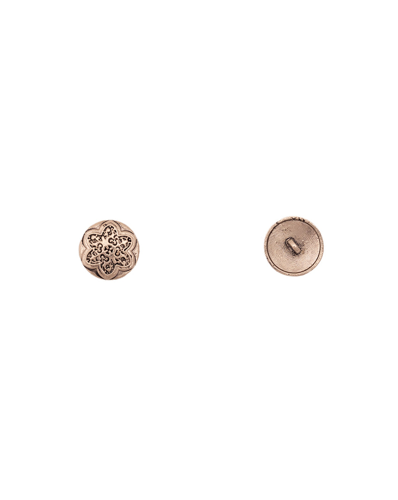 Designer flower Unisex metal buttons-Silver