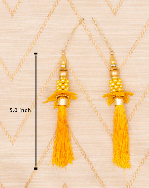 Designer tassel with fringe thread-Yellow