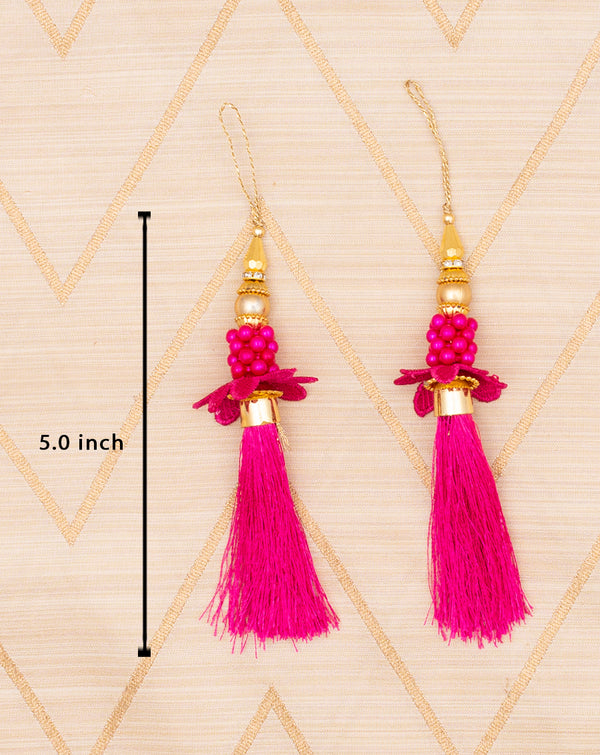 Designer tassel with fringe thread-Pink
