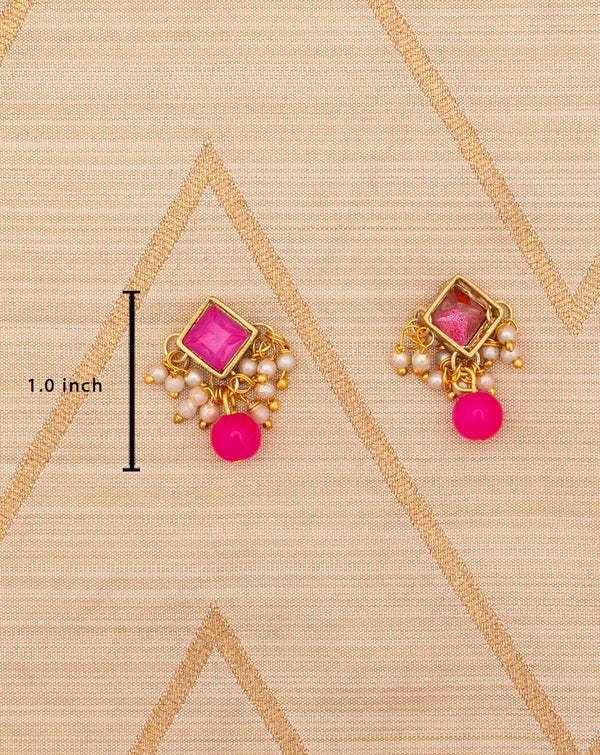 Designer crystal and bead tassel-Pink