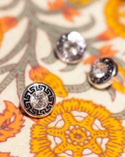 Small Rhinestone styligh Plastic Button-Silver