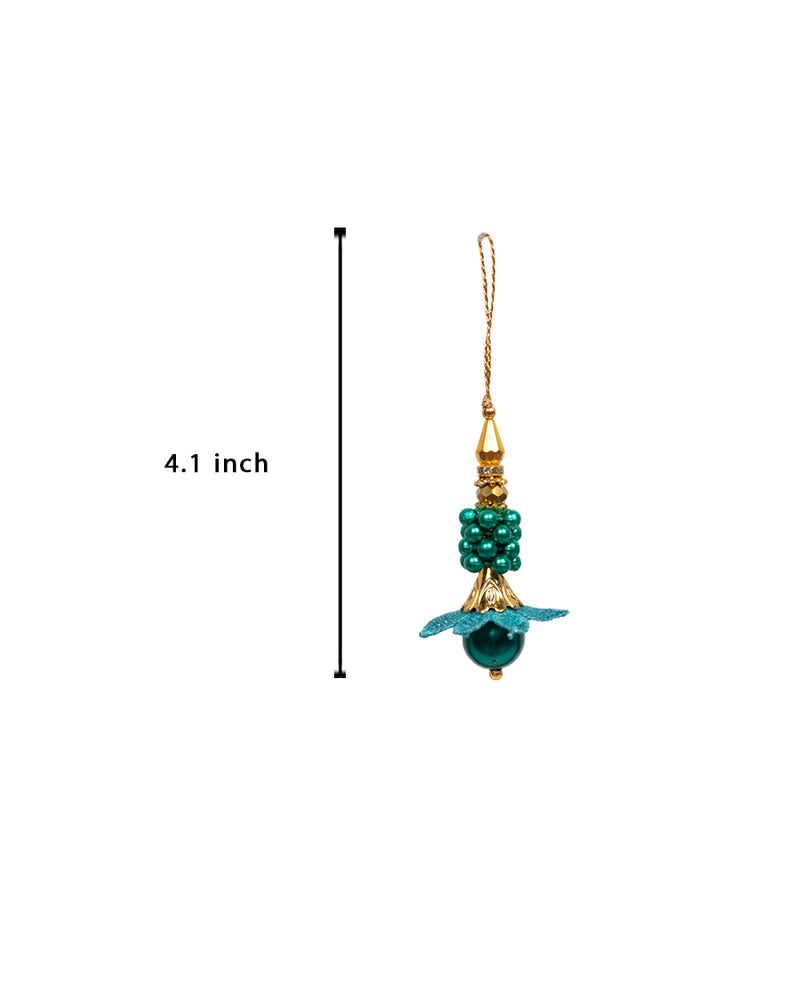 Hanging Designer beads and flower Tassel-Sea Green
