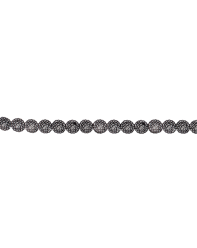 Circle Sequins Lace-Black