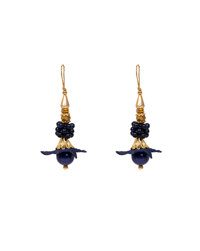 Hanging Designer beads and flower Tassel-Royale Blue