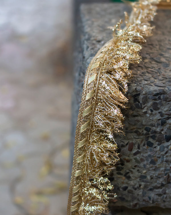 Designer kiran jhaalar lace-Light Gold