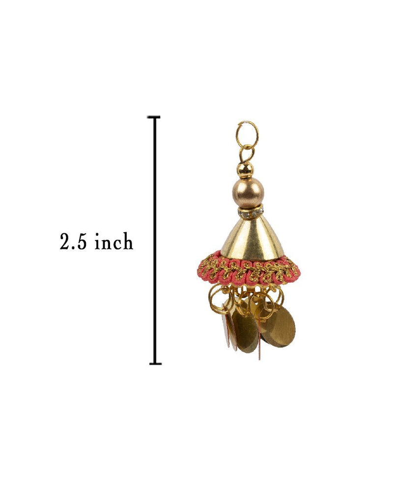 Bell type hanging sequin Tassel / Latkans - RED