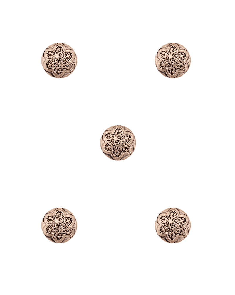 Designer flower Unisex metal buttons-Silver