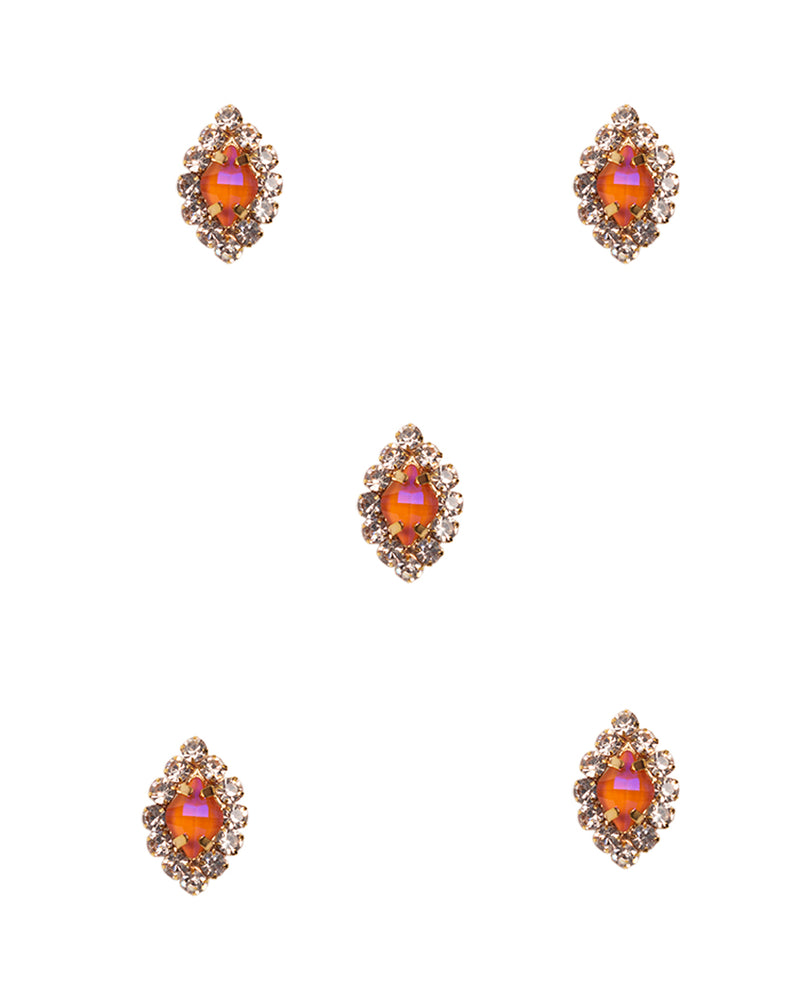 Designer preciosa crystal and rhinestone button-Peach