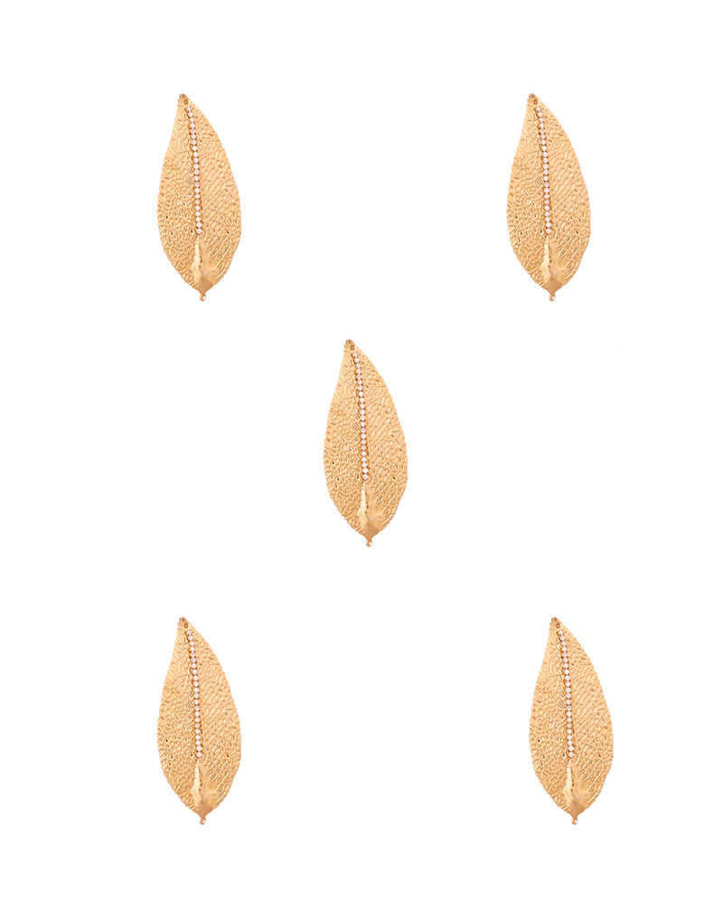 Designer metal golden leaf