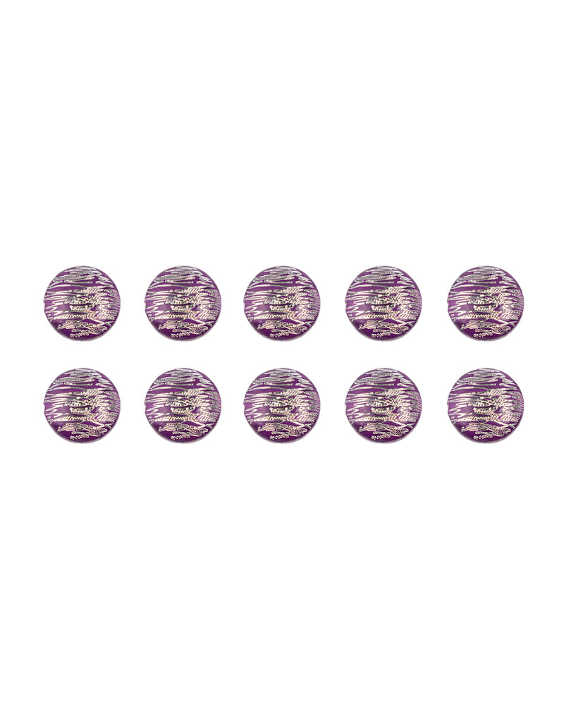 Silver shine resin buttons-Purple