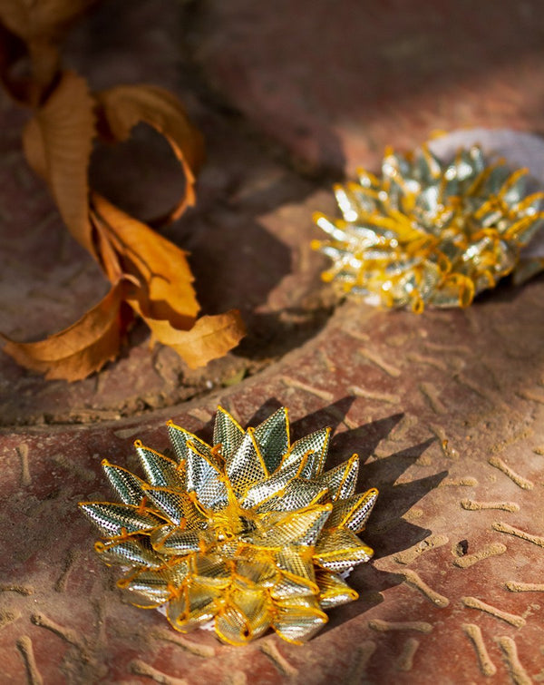 Handmade Gota Flower Patch-Water Gold