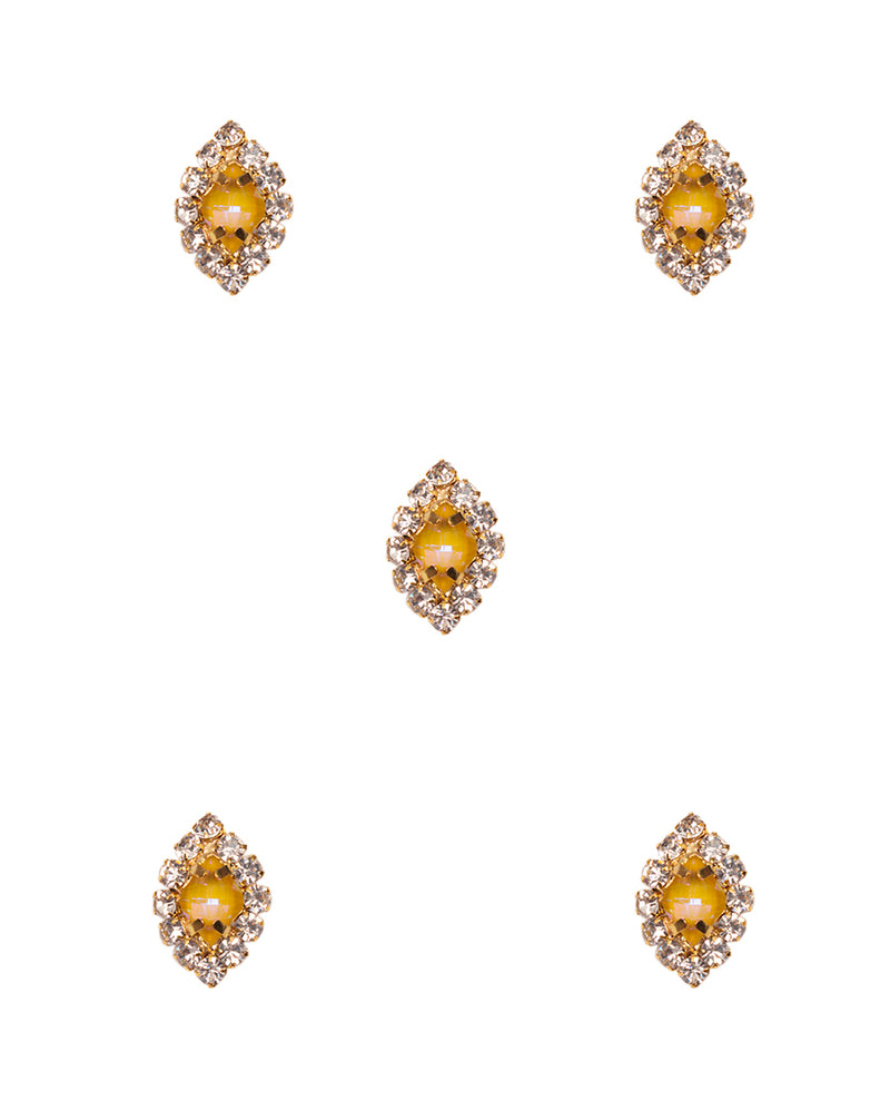 Designer preciosa crystal and rhinestone button-Yellow