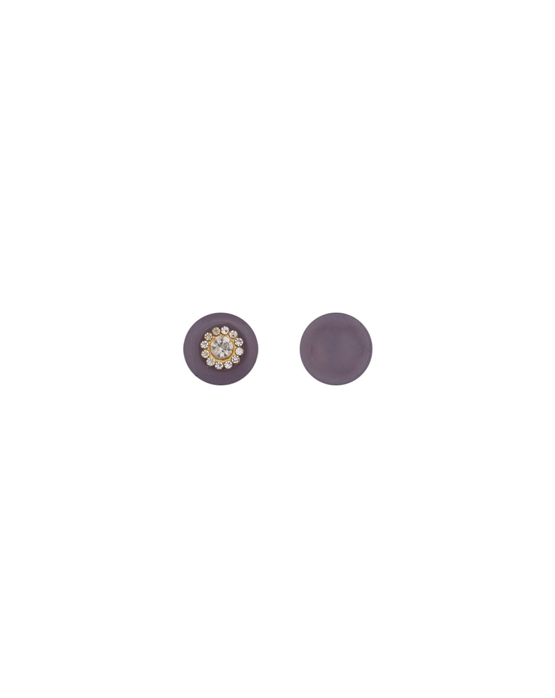 Round Button with rhinestones inserts-Grey