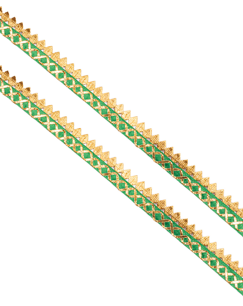 Golden Gota Adjoining Embroidery Lace-Green
