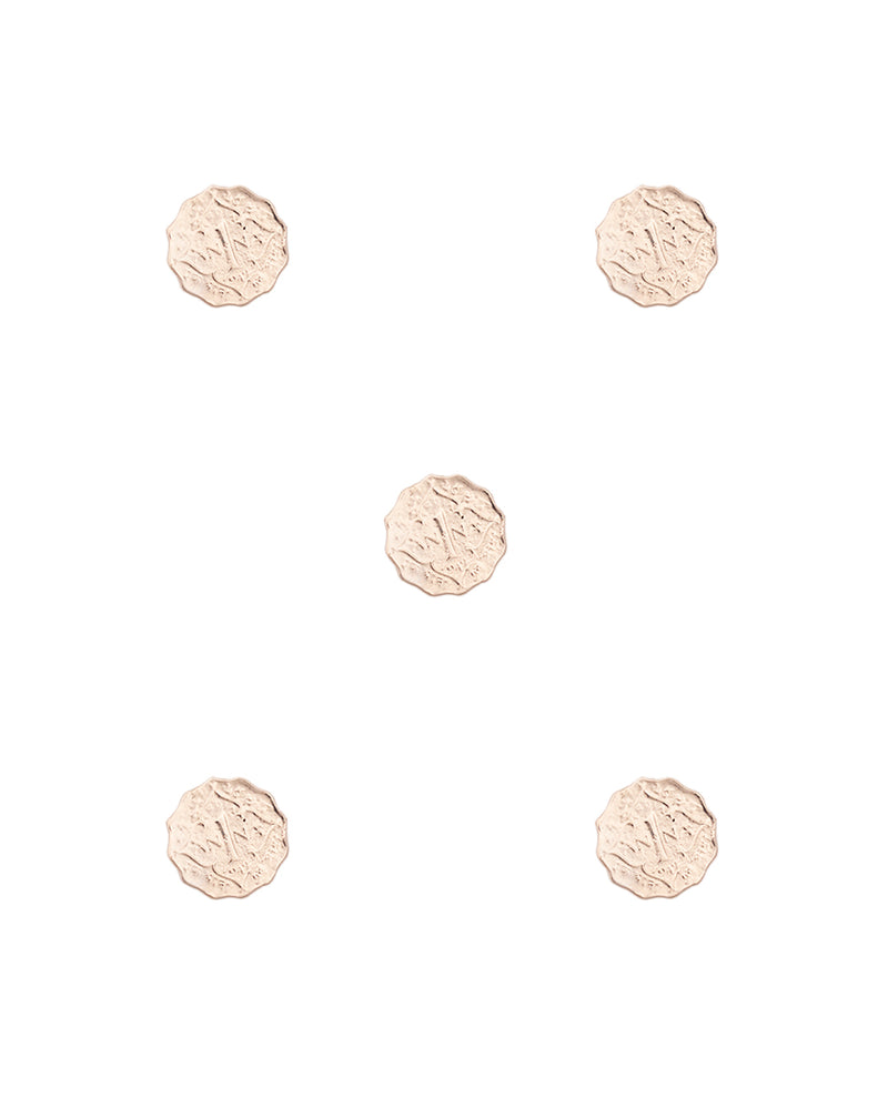Designer Unisex metal buttons in paisa coin design-Water Gold