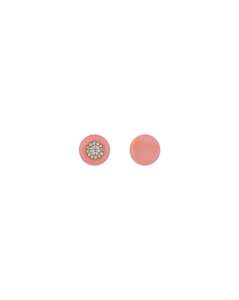 Round Button with rhinestones inserts-Light Pink