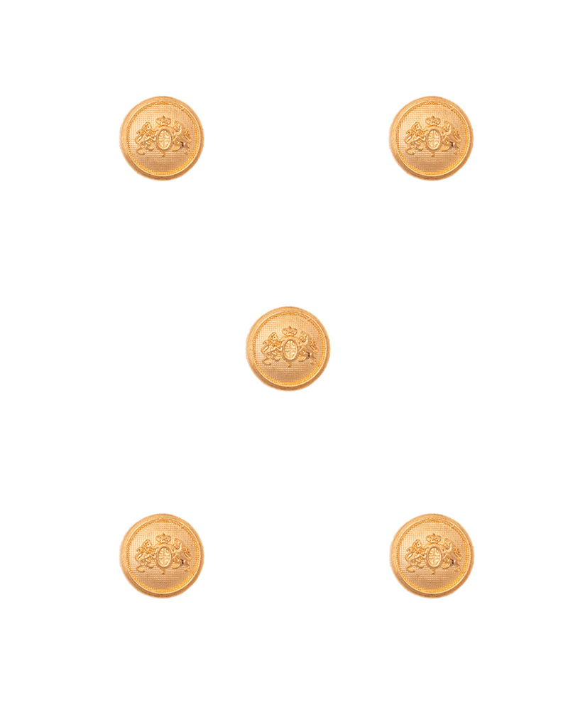Designer Unisex metal buttons in lion logo design-Golden