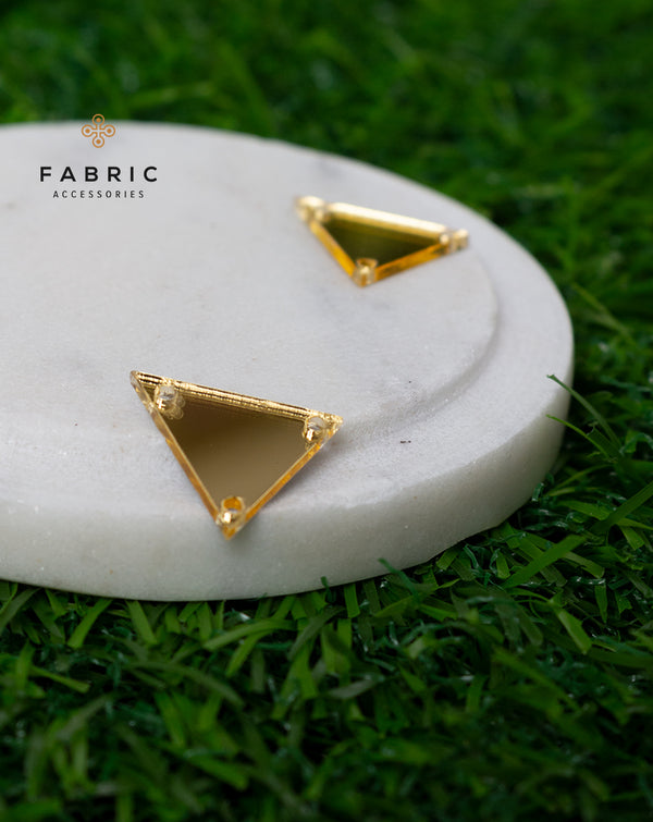 Plastic / Acrylic Small Size Embroidery Material Golden Mirrors-Triangle