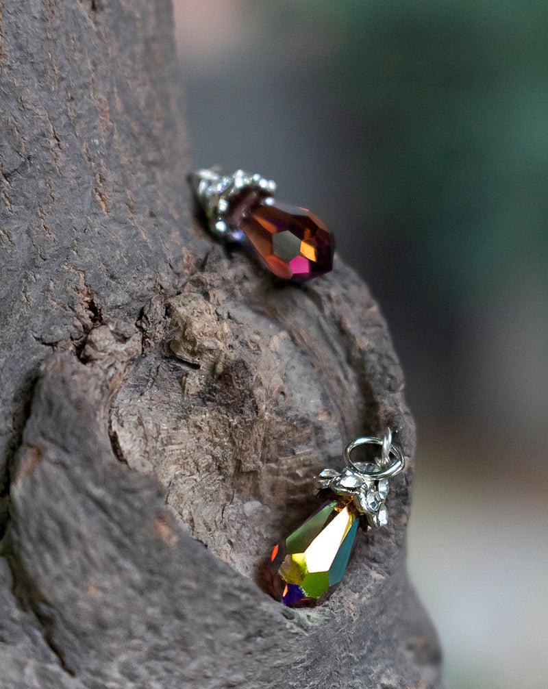 Designer preciosa crystal drop hanging button-Multicolor