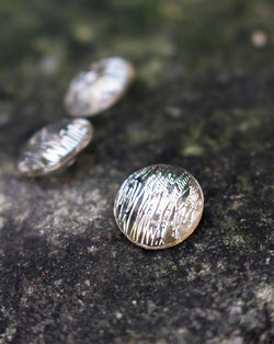 Silver shine resin buttons-Peach