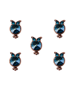 Sharia- Blue Swarovski Owl Button