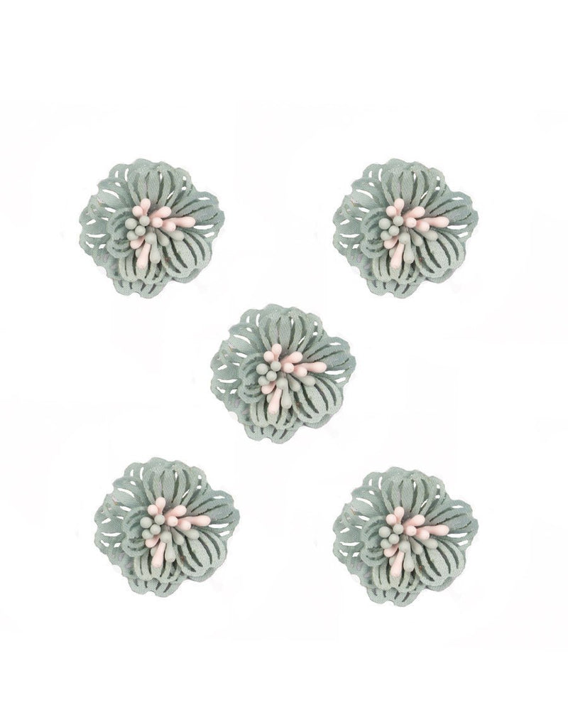 3D Flower Applique for embroidery Light Blue